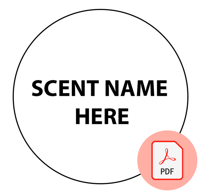 Professionally printed scent name stickers for your business