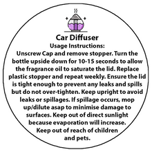 Load image into Gallery viewer, Car Diffuser Instruction/Warning Labels
